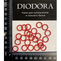 Кольцо металлическое M010N красный (100)